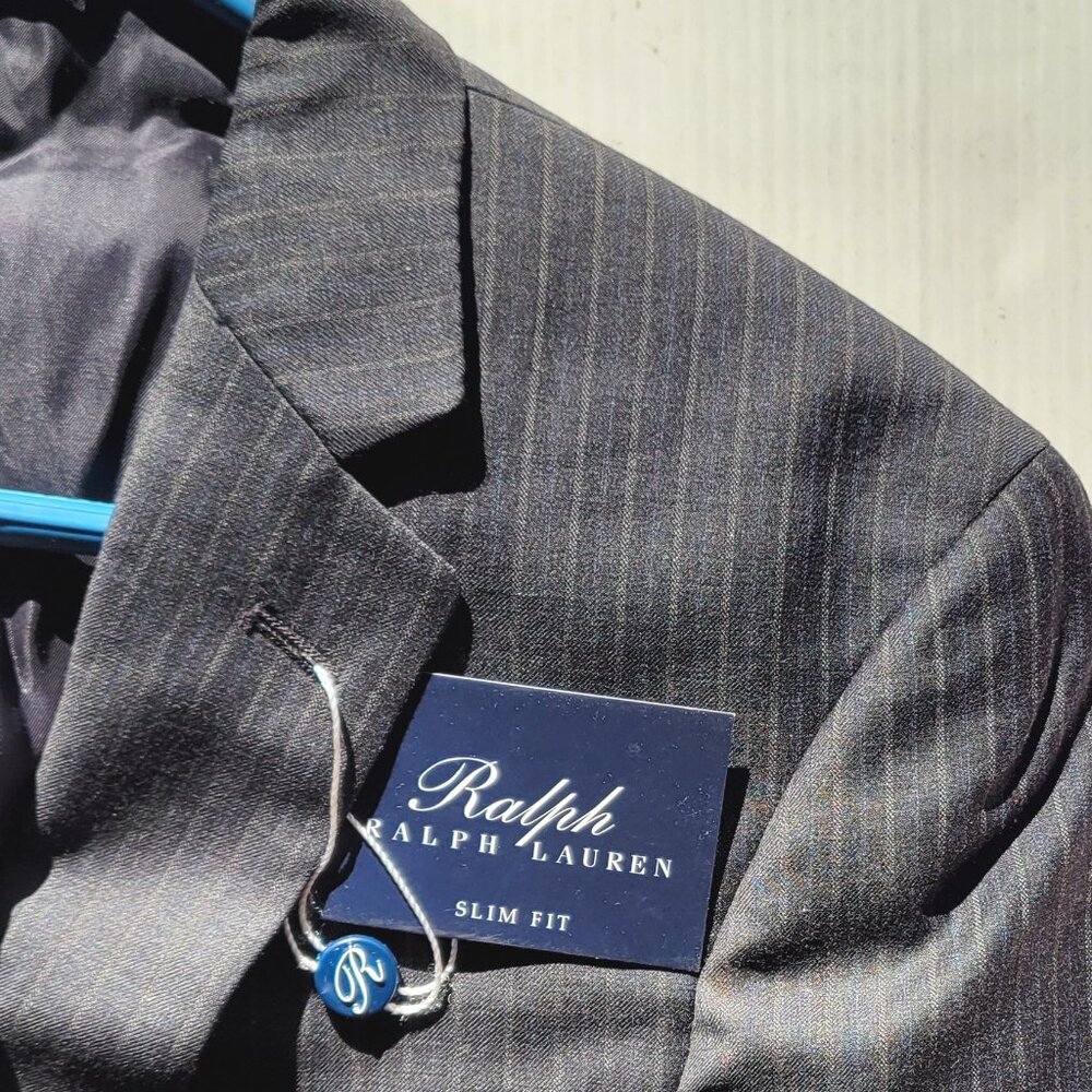 NWT ~ RRL ~ Gray PINSTRIPE 👀 Suit Top Blazer Sports Coat 38R (Slim Fit )